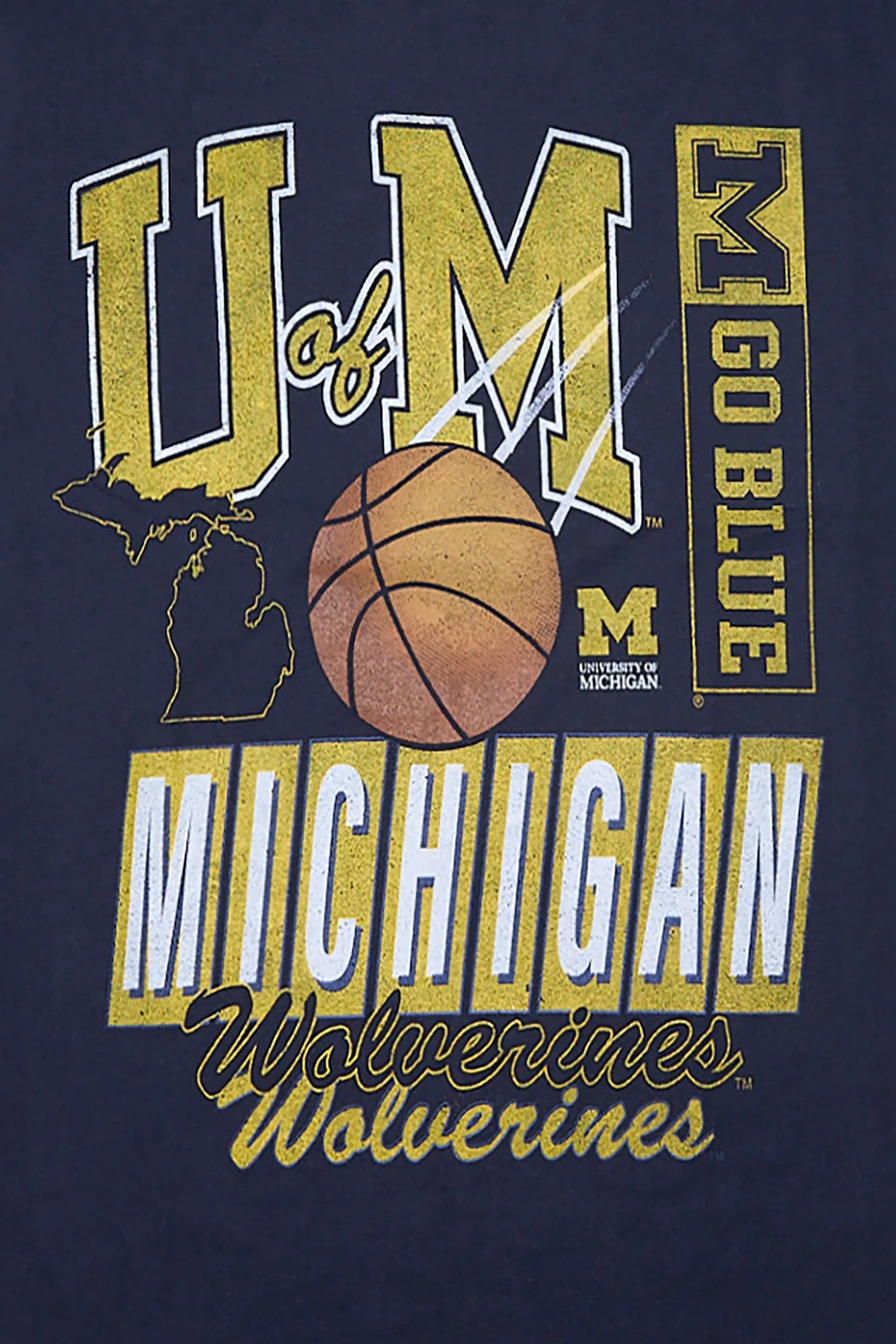 Mens Michigan Wolverines Basketball Graphic Tee sold by West49 product image thumbnail 2