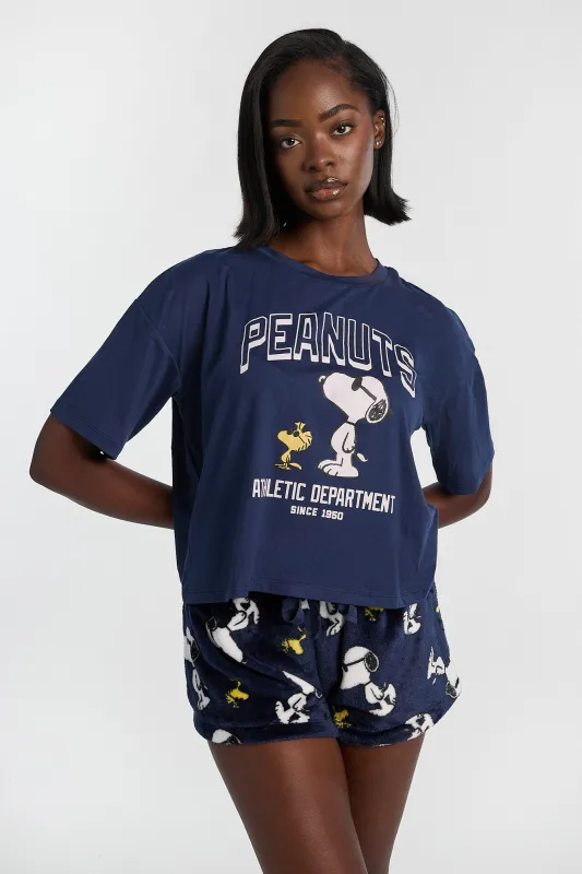 Peanuts Snoopy 2-Piece Pajama Tee & Shorts Set sold by West49
