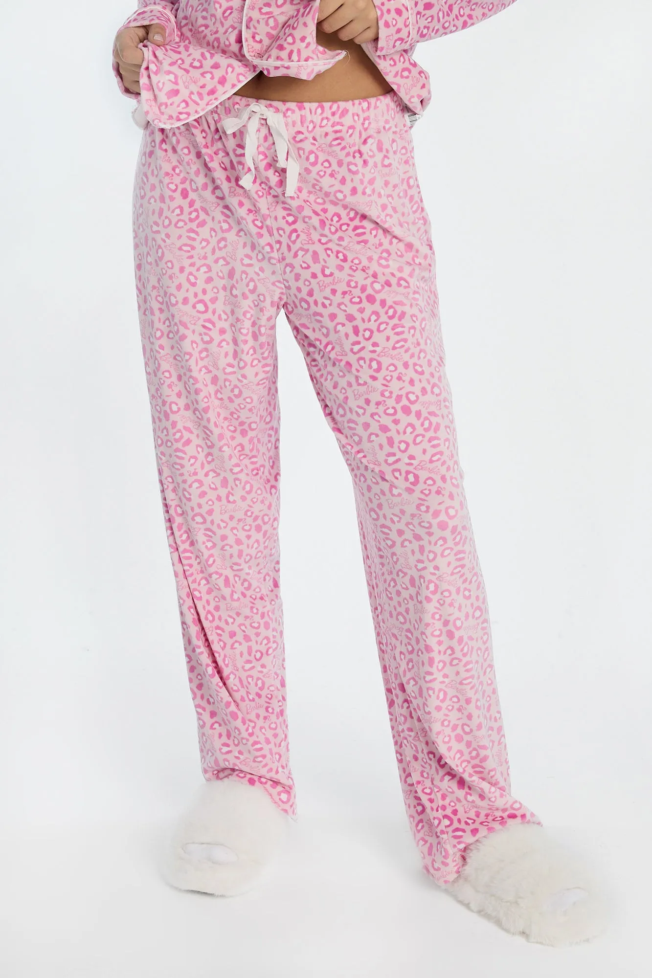 Barbie Leopard Velour 2-Piece Pajama Shirt & Pant Set sold by West49 product image thumbnail 4