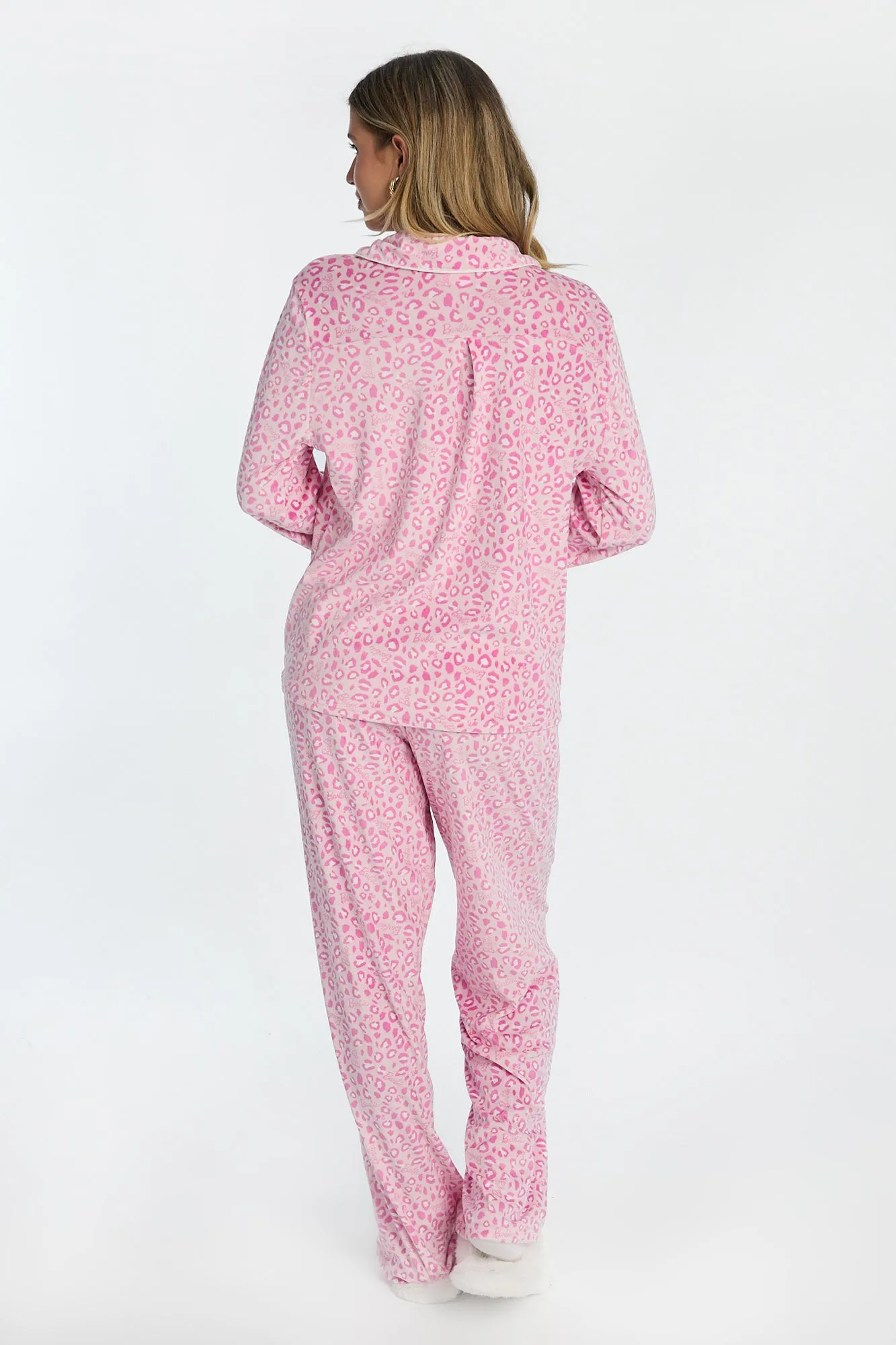 Barbie Leopard Velour 2-Piece Pajama Shirt & Pant Set sold by West49 product image thumbnail 2