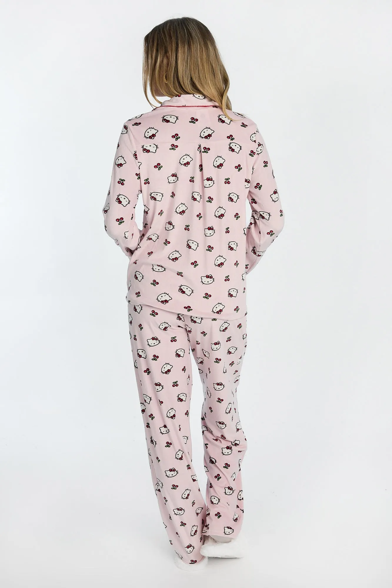 Hello Kitty Cherries Velour 2-Piece Pajama Shirt & Pant Set sold by West49 product image thumbnail 2