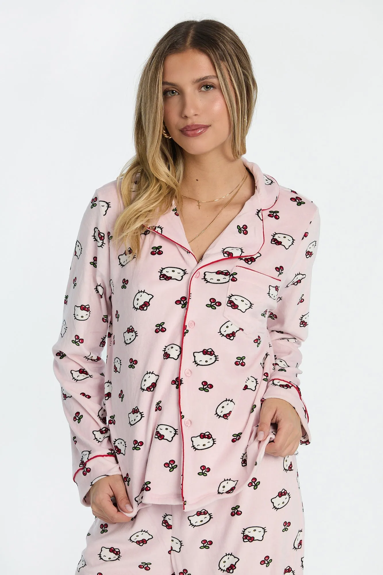 Hello Kitty Cherries Velour 2-Piece Pajama Shirt & Pant Set sold by West49 product image thumbnail 3