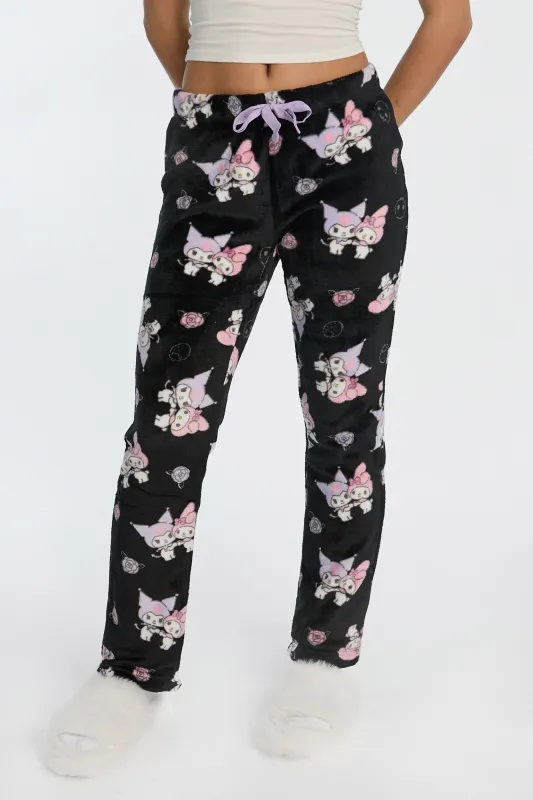 Kuromi My Melody Plush Pajama Pant made by Hello Kitty