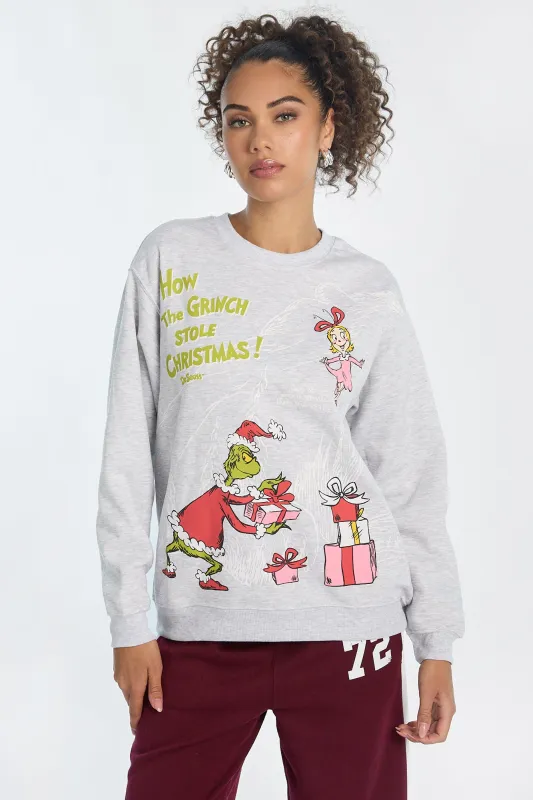 Sweatshirt à col ras du cou imprimé How The Grinch Stole Christmas made by West49