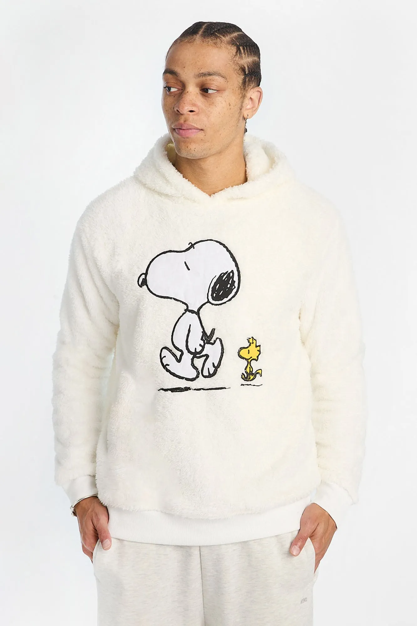 Mens Peanuts Snoopy Graphic Sherpa Hoodie sold by West49