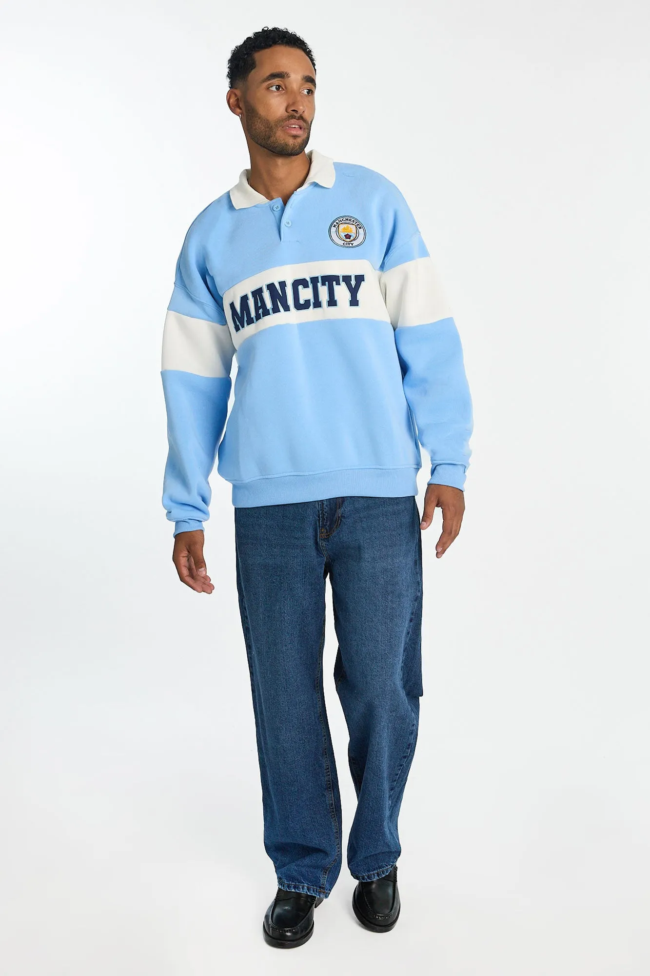 Mens Man City Colour Block Polo Sweatshirt sold by West49 product image thumbnail 4