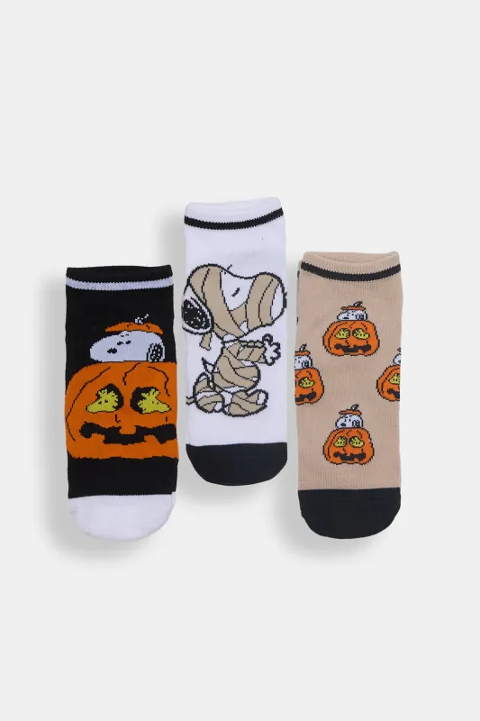Peanuts Snoopy 3-Pack Halloween Ankle Socks made by Peanuts