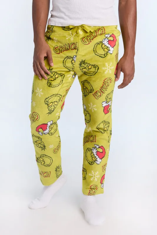 Mens The Grinch Green Plush Pajama Pant sold by West49