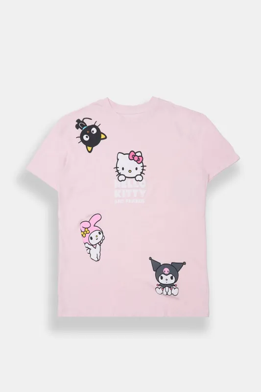 T-shirt coupe boyfriend imprimé Hello Kitty And Friends sold by West49