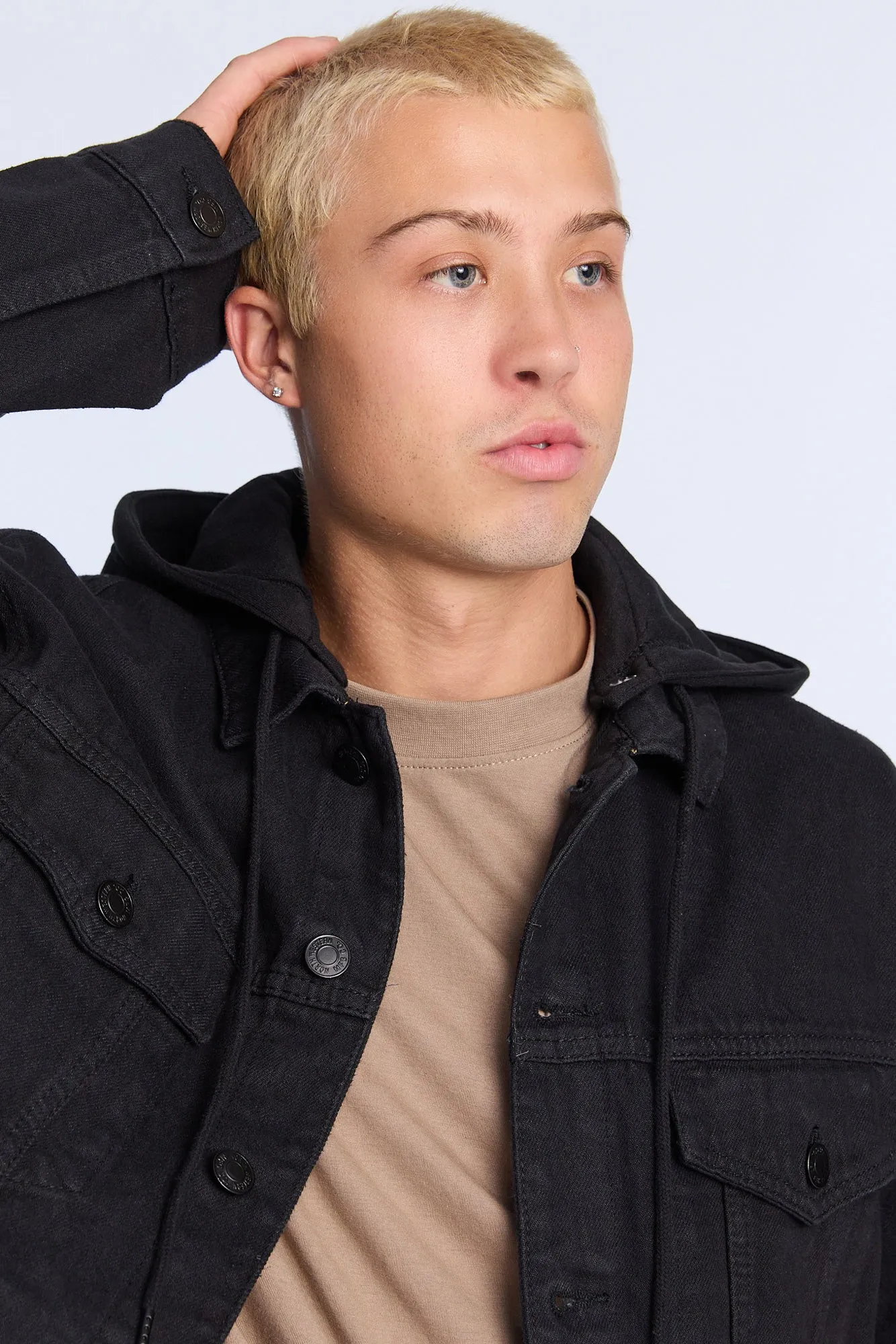 Mens Hooded Denim Jacket sold by West49 product image thumbnail 2