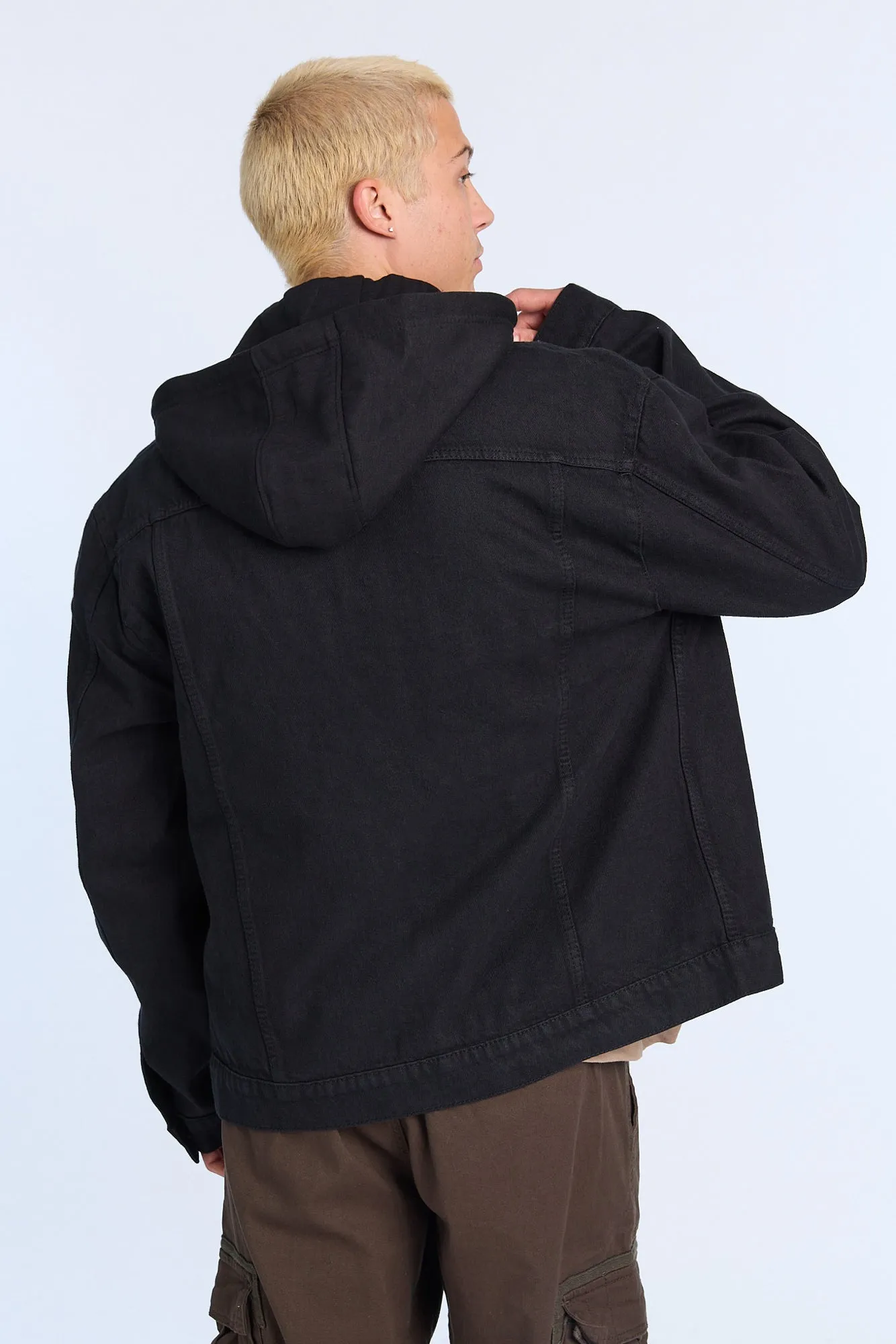 Mens Hooded Denim Jacket sold by West49 product image thumbnail 3
