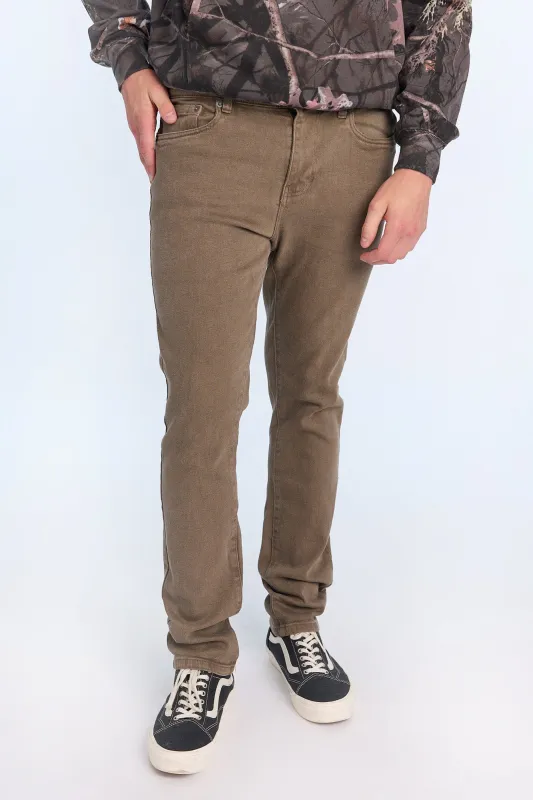 Jean coupe slim brun homme made by Bluenotes