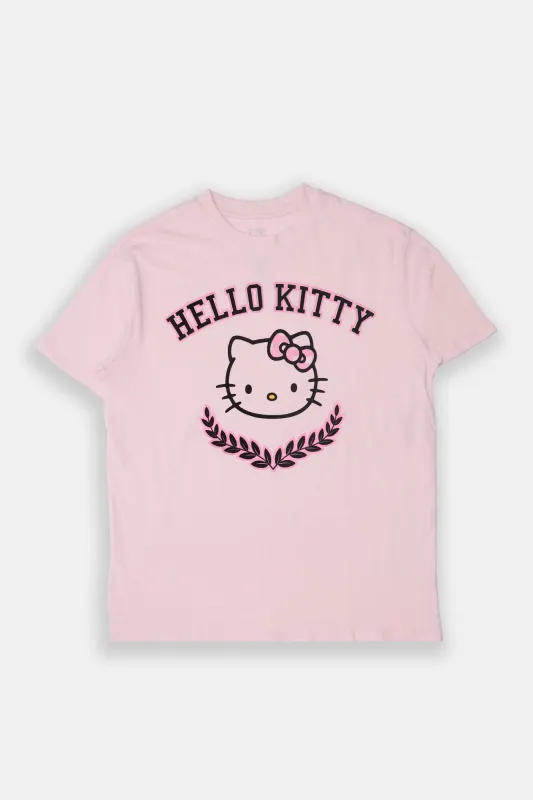 Hello Kitty Crest Graphic Boyfriend Tee sold by West49