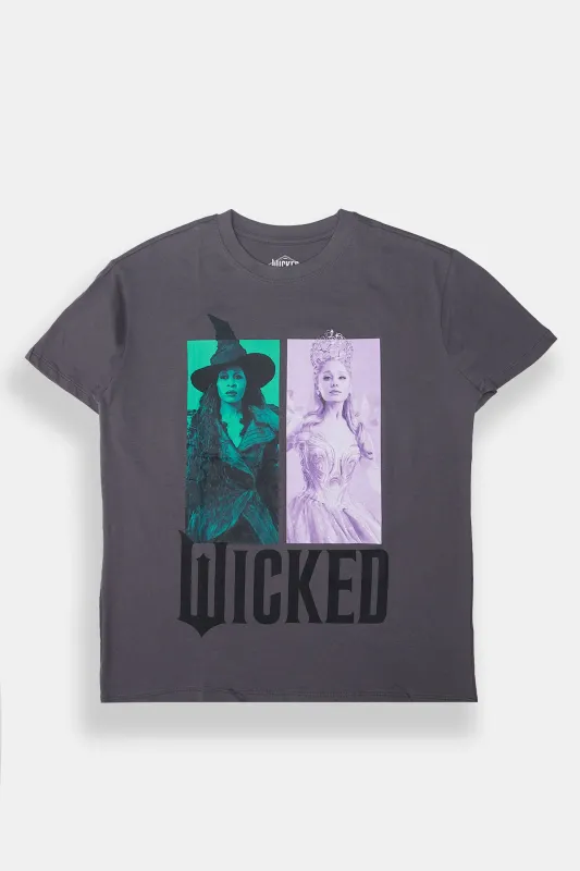 T-shirt coupe boyfriend imprimé Elphaba & Glinda Wicked sold by West49