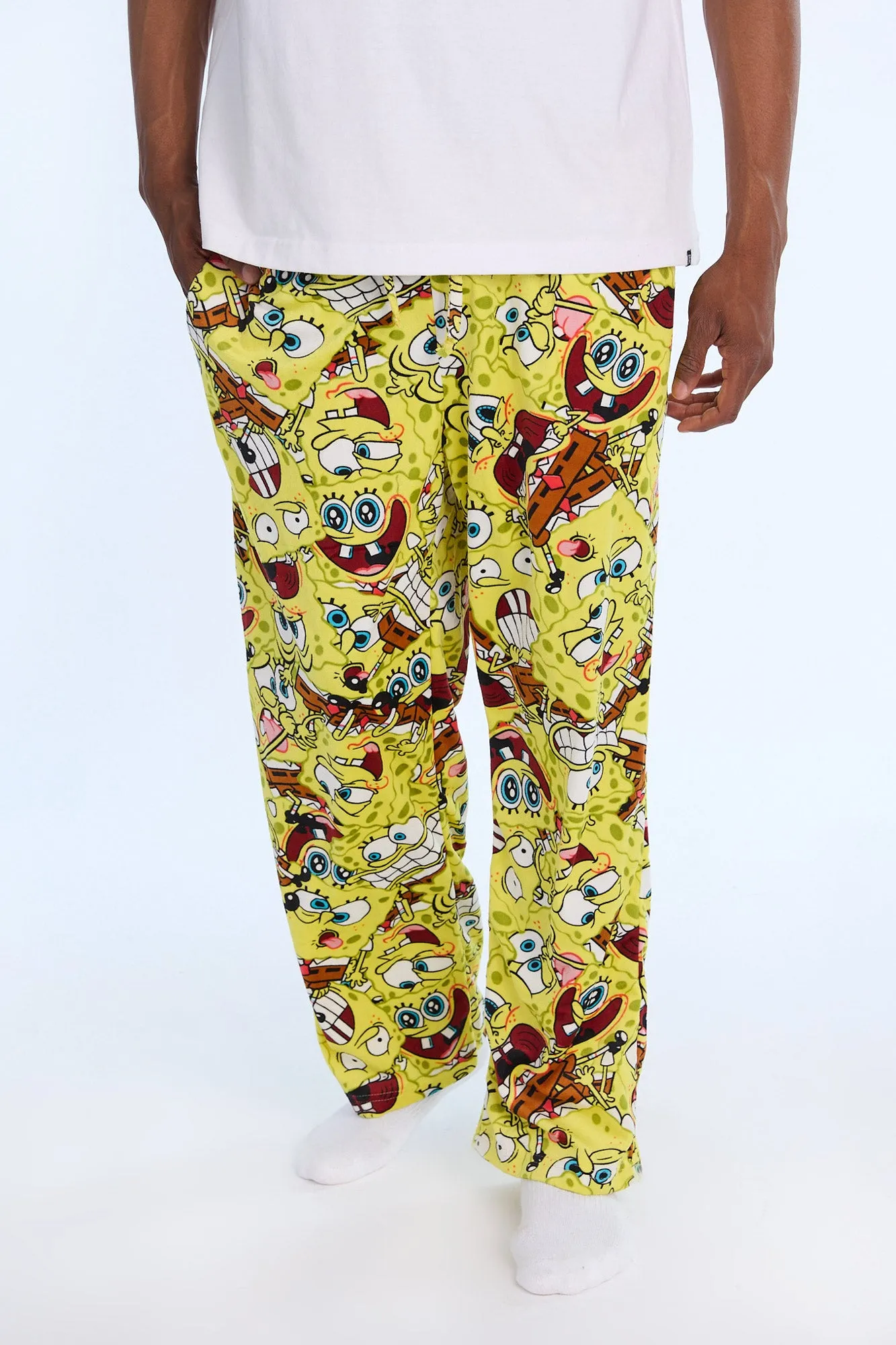 Mens SpongeBob Funny Faces Fleece Pajama Pant sold by West49