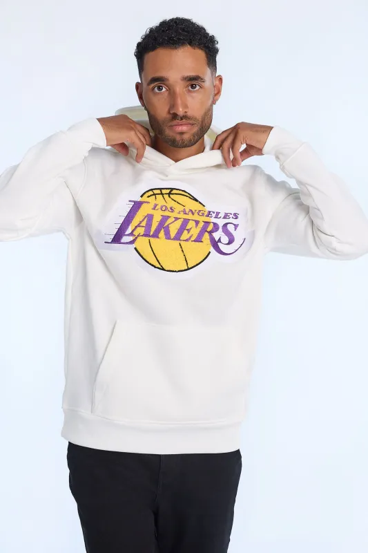 Haut à capuchon blanc cassé logo chenille LA Lakers homme sold by West49