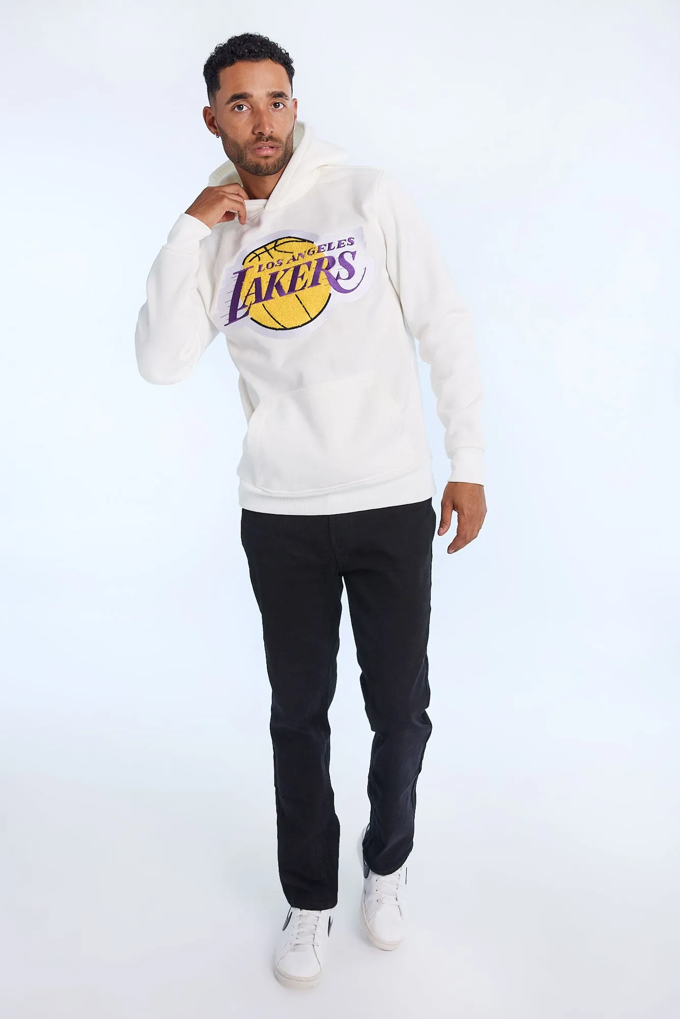 Mens LA Lakers Chenille Logo Hoodie sold by West49 product image thumbnail 4