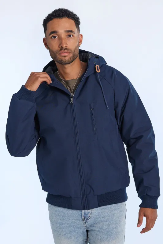 Mens Hooded Raglan Bomber Jacket sold by West49