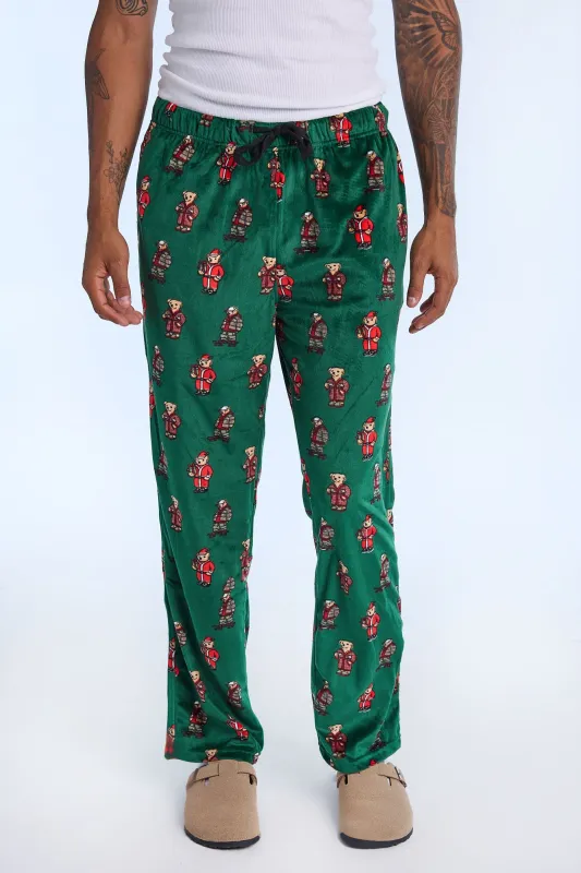 Mens Holiday Bear Plush Pajama Pant sold by West49