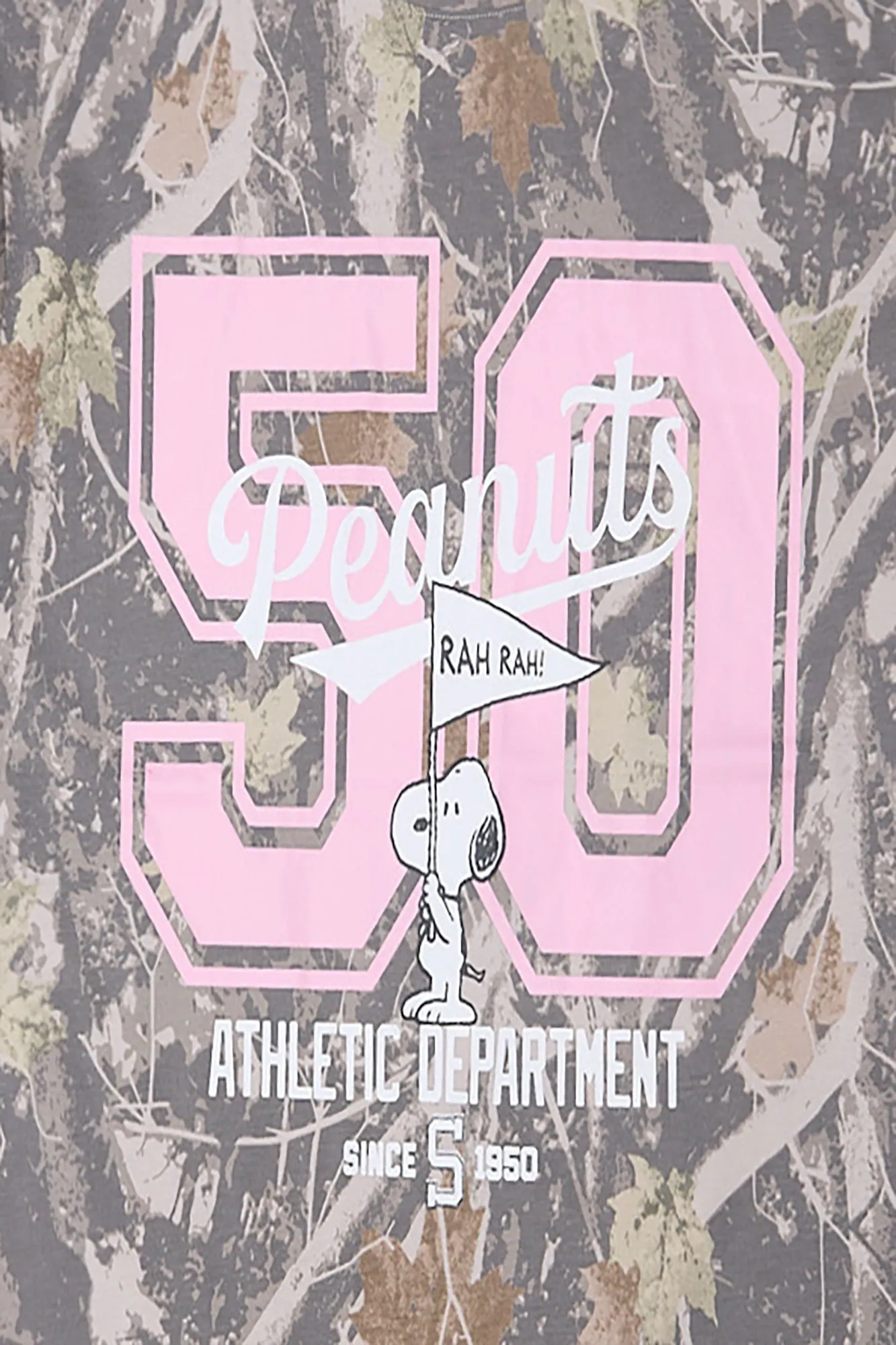 Peanuts 50 Tree Camo Boyfriend Tee sold by West49 product image thumbnail 2