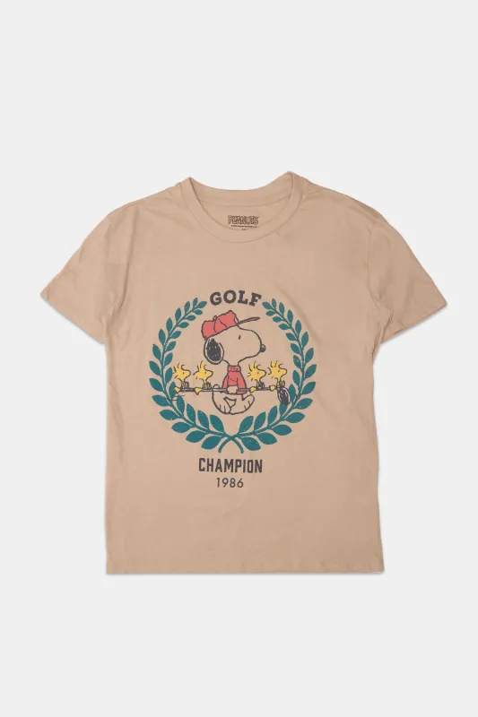 Peanuts Snoopy Golf Graphic Boyfriend Tee sold by West49
