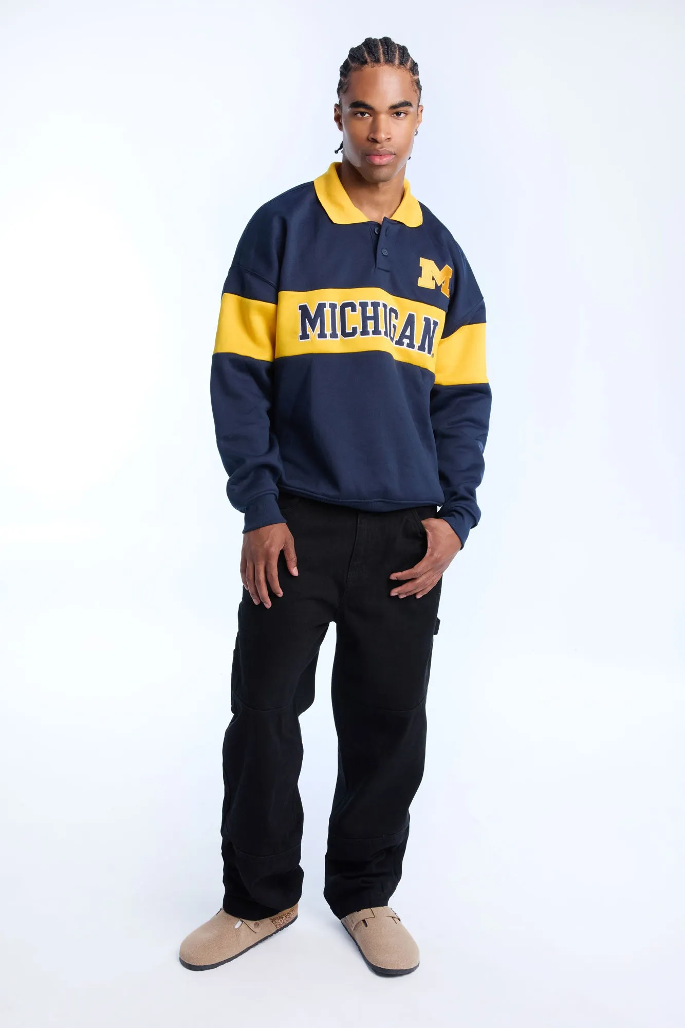 Sweatshirt à col polo bicolore Michigan homme sold by West49 product image thumbnail 4