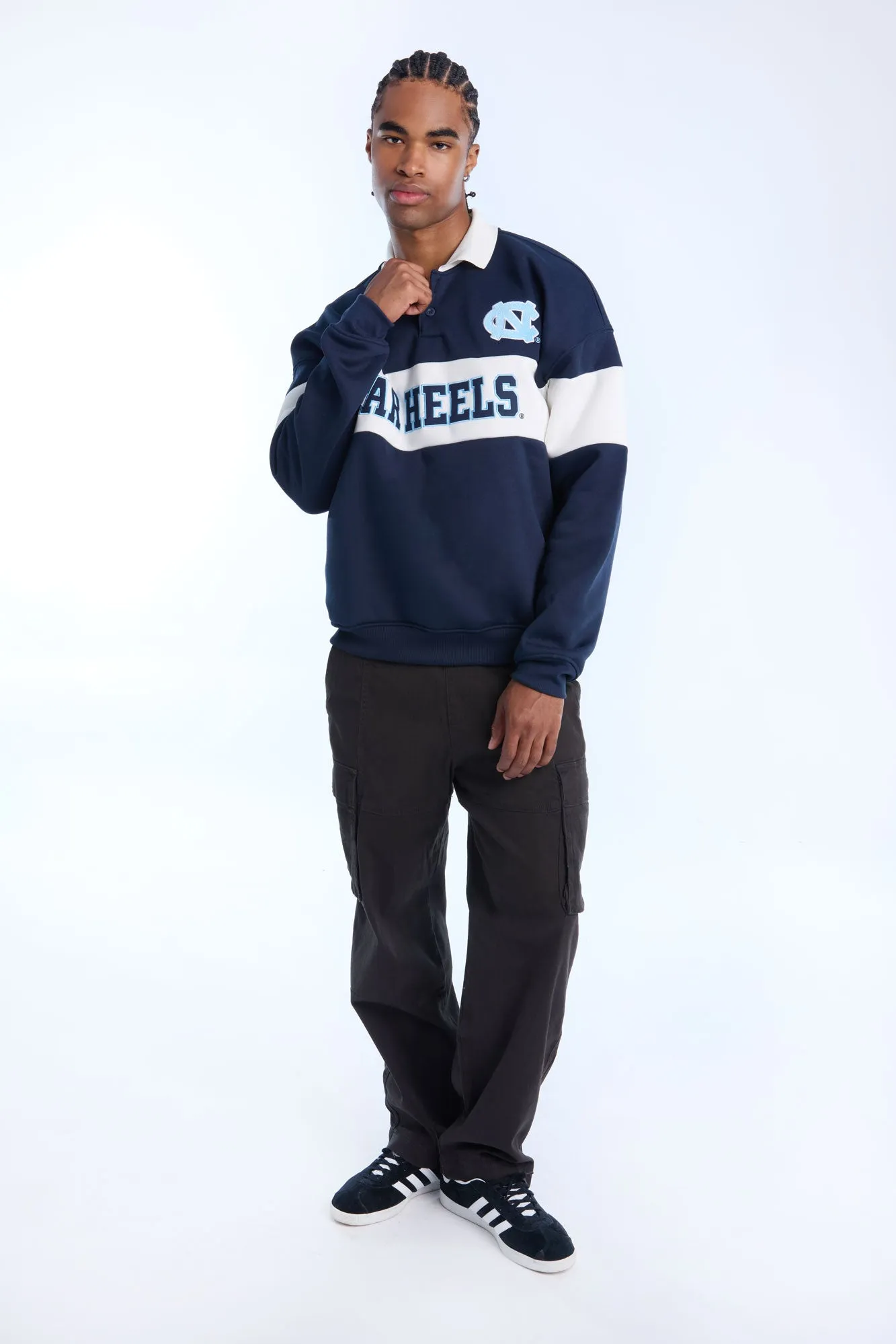 Mens UNC Colour Block Polo Sweatshirt sold by West49 product image thumbnail 4
