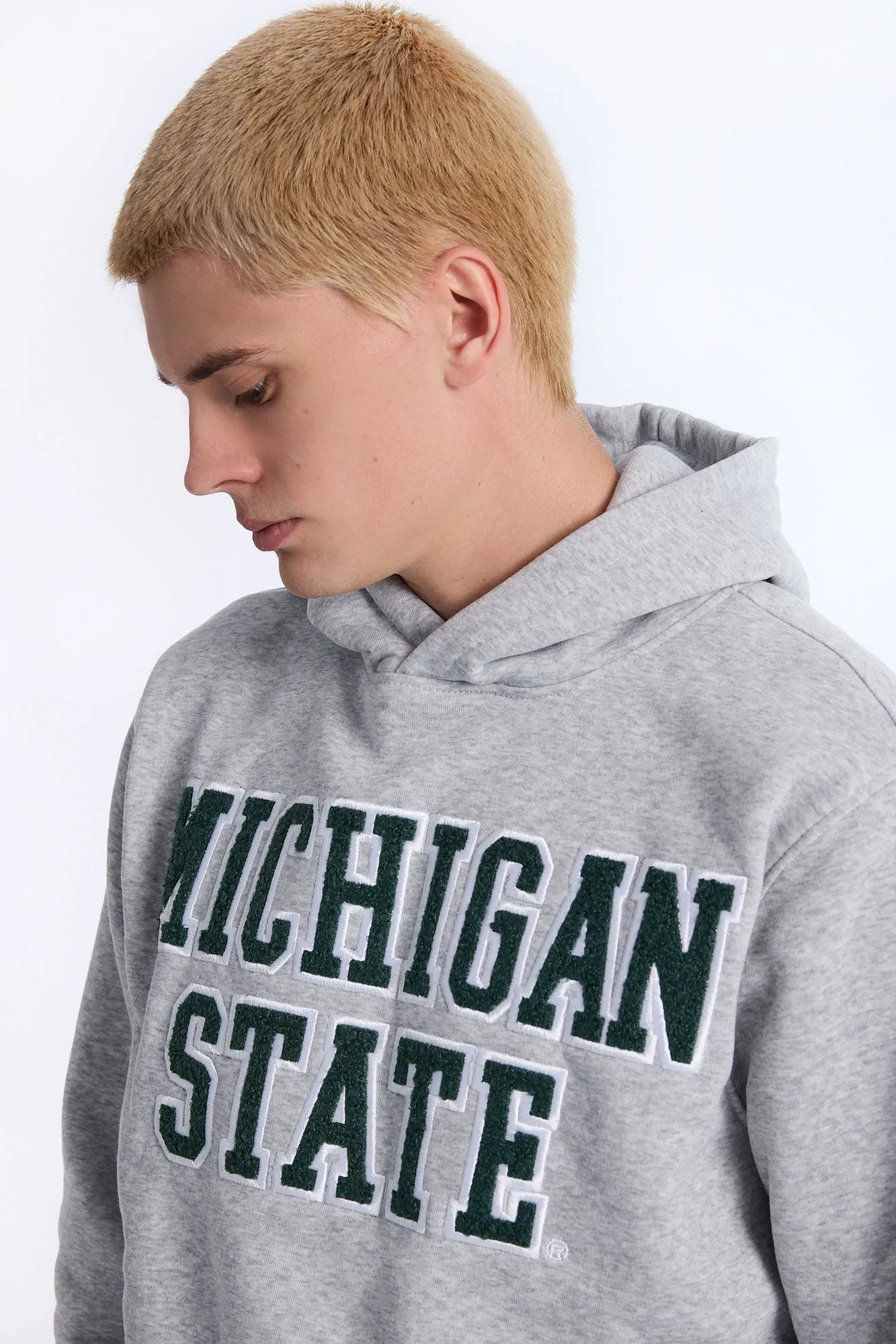 Mens Michigan State Grey Melange Hoodie sold by West49 product image thumbnail 2