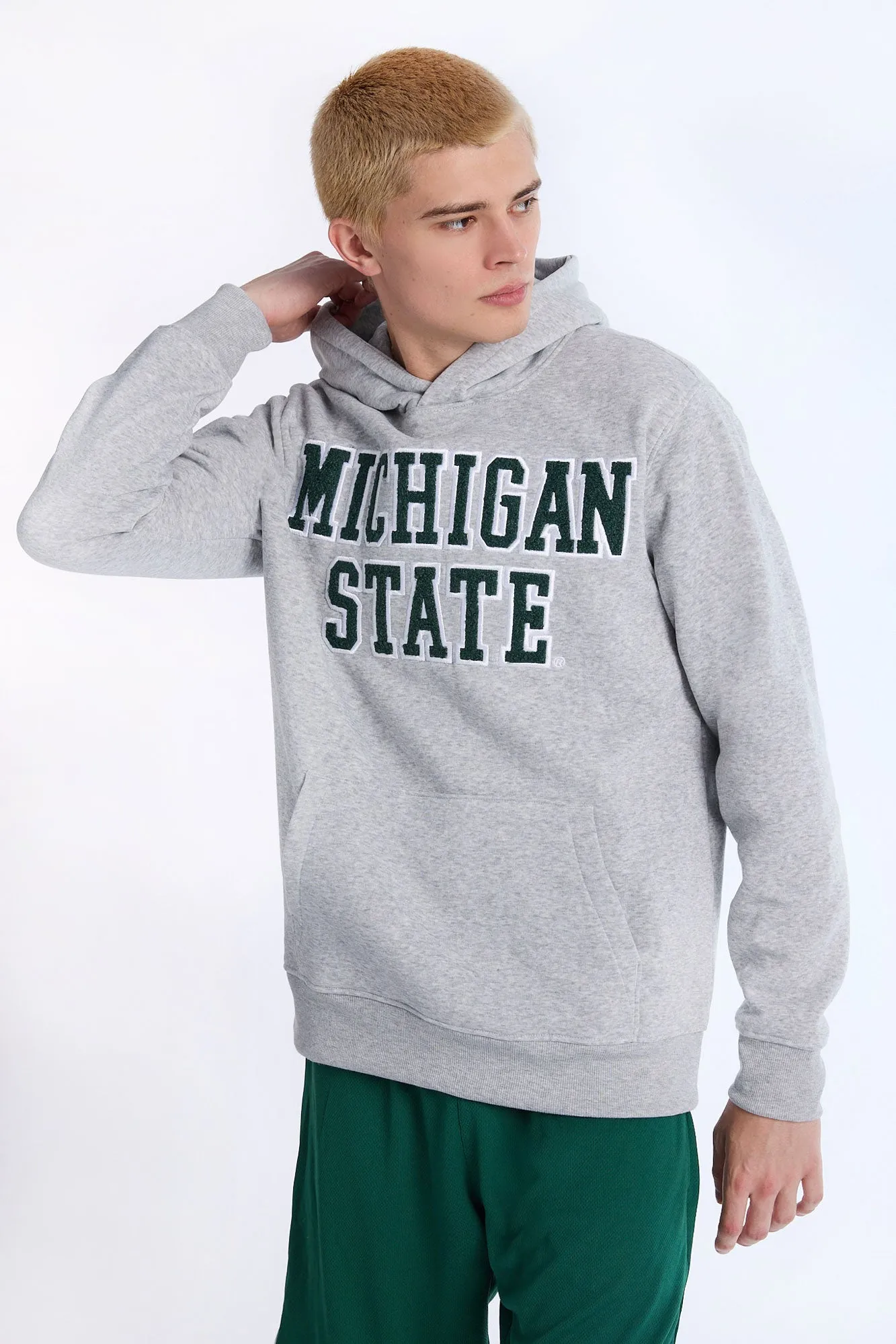 Mens Michigan State Grey Melange Hoodie sold by West49