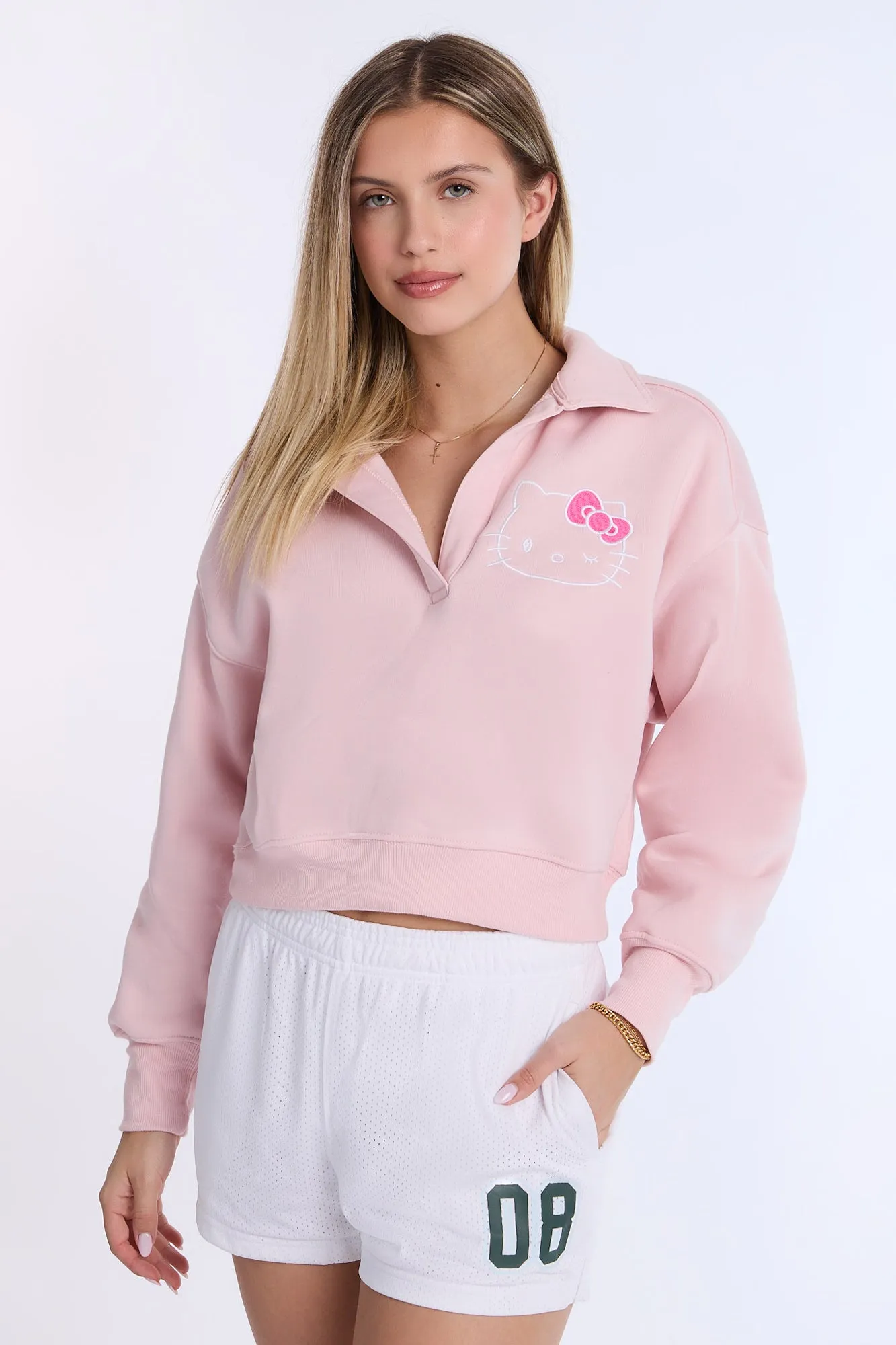 Hello Kitty Embossed Polo Sweatshirt sold by West49