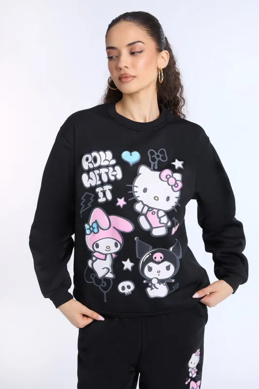 Sweatshirt à col ras du cou imprimé Hello Kitty & Friends sold by West49