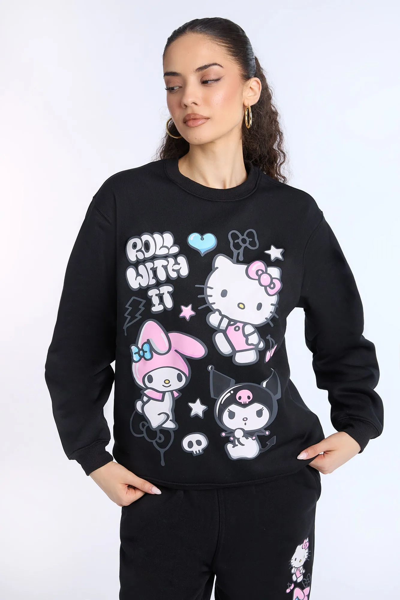 Sweatshirt à col ras du cou imprimé Hello Kitty & Friends sold by West49