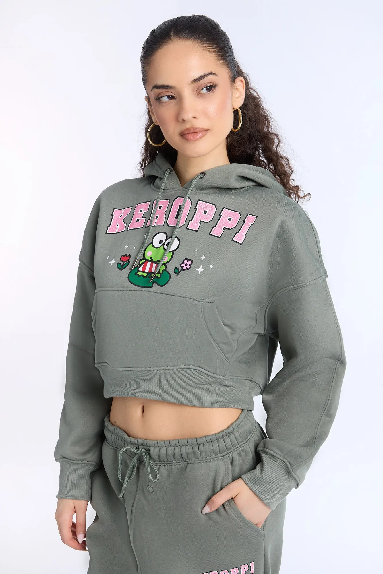 Keroppi Graphic Cropped Hoodie sold by West49