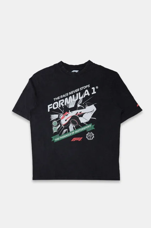 Mens F1 Race Never Stops Graphic T-Shirt sold by West49