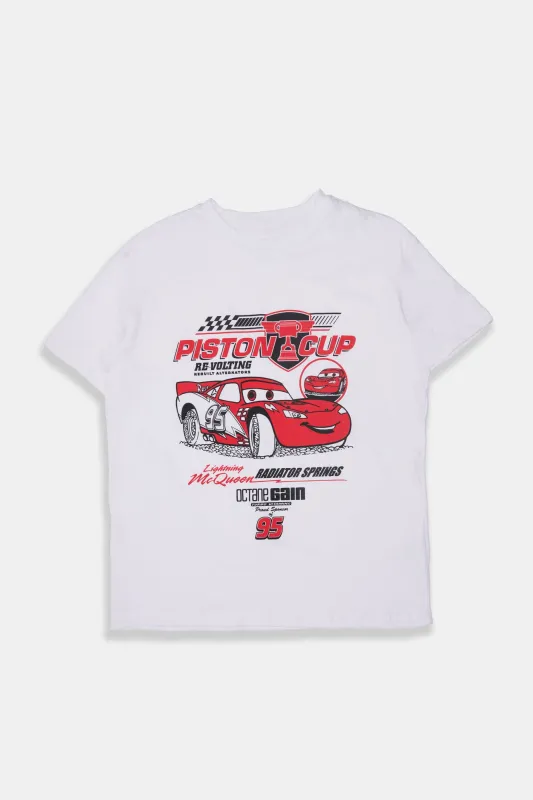 T-shirt coupe boyfriend imprimé Cars Piston Cup made by West49