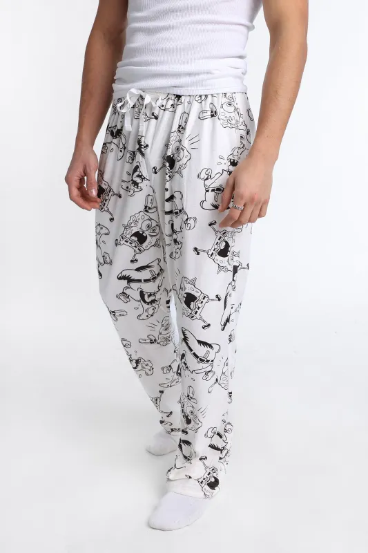 Pantalon pyjama en molleton soyeux imprimé Bob l'Éponge made by West49