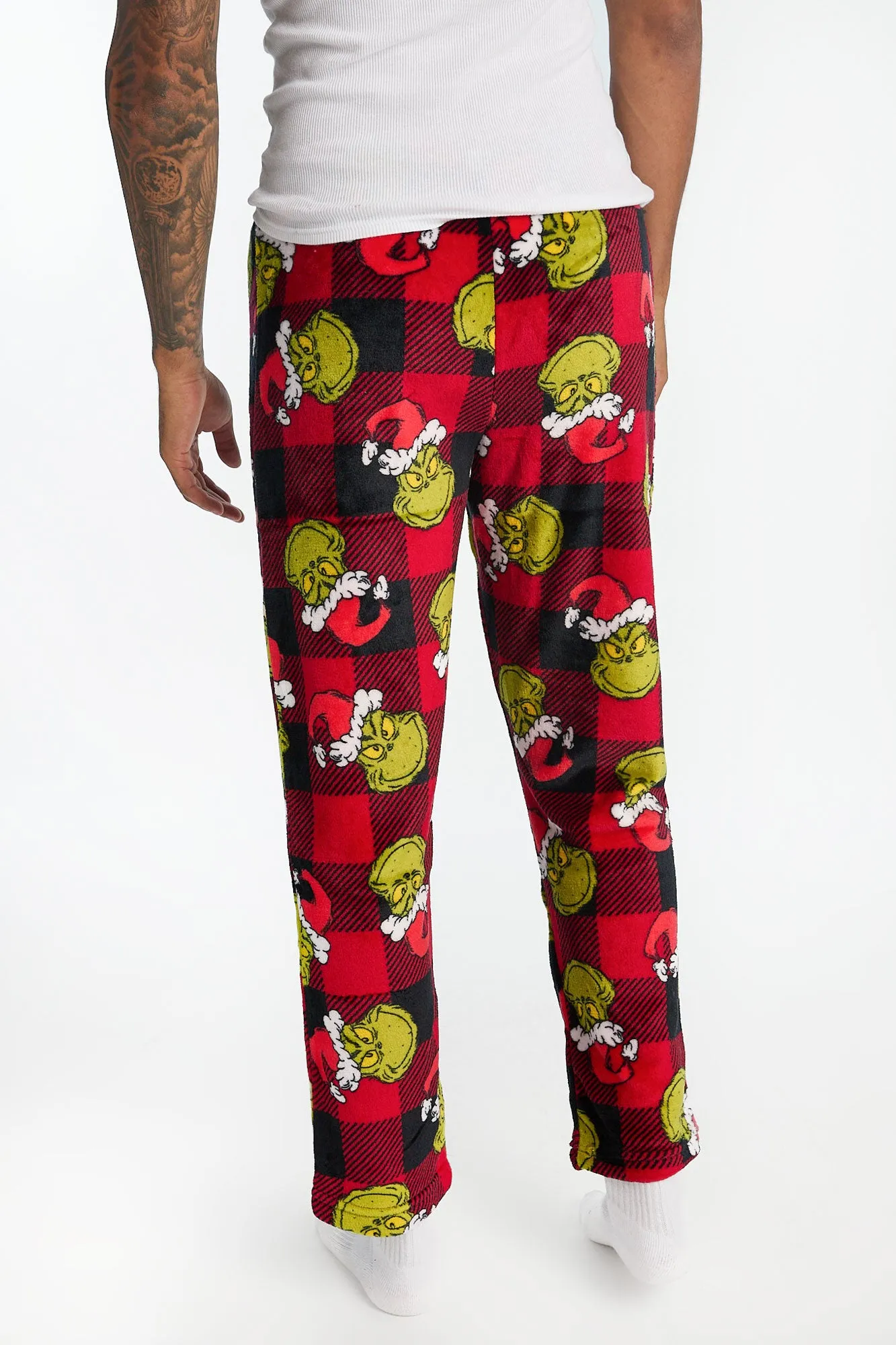 Mens The Grinch Plaid Plush Pajama Pant sold by West49 product image thumbnail 3