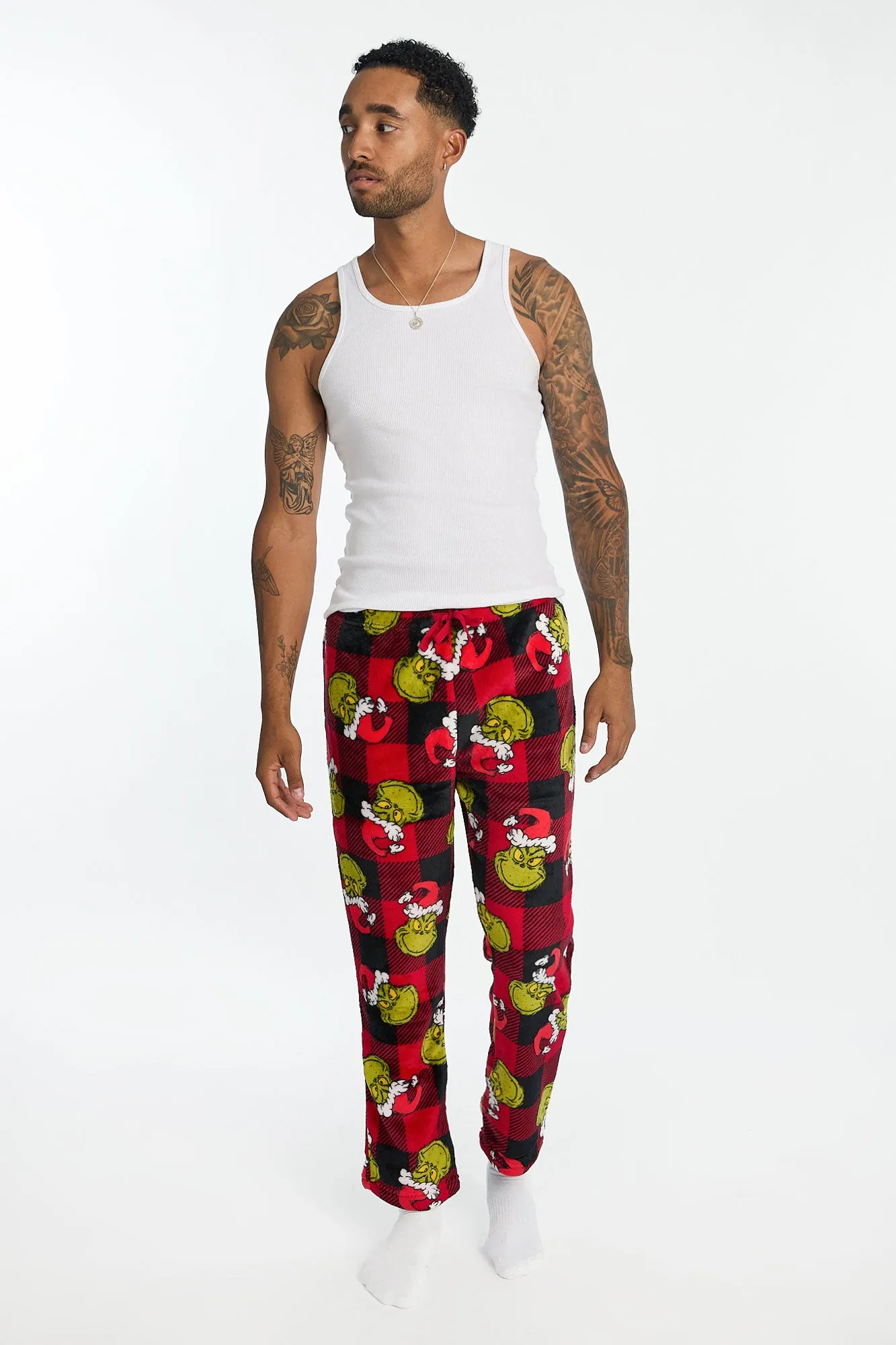 Mens The Grinch Plaid Plush Pajama Pant sold by West49 product image thumbnail 4