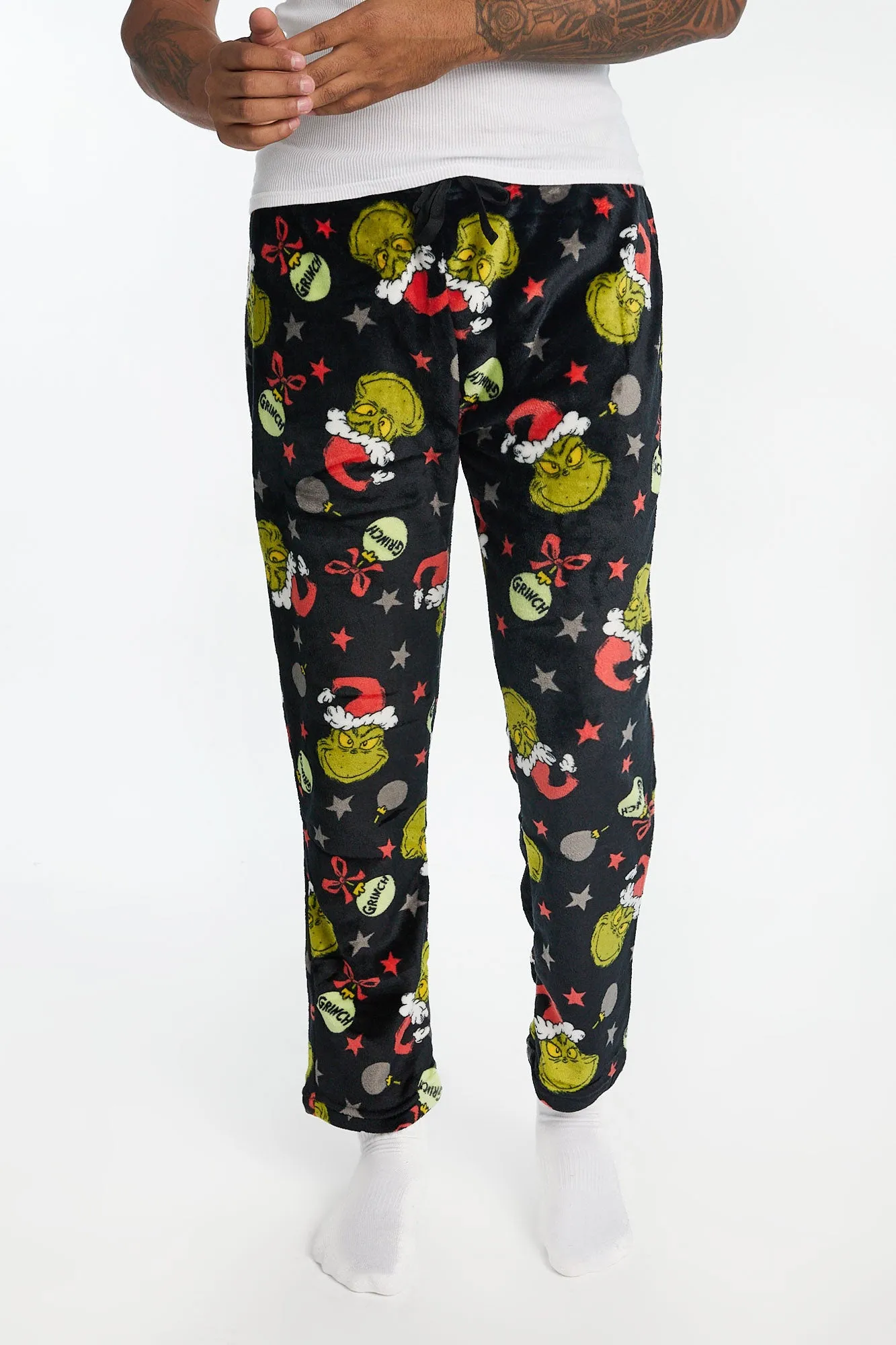 Mens The Grinch Ornaments Plush Pajama Pant sold by West49