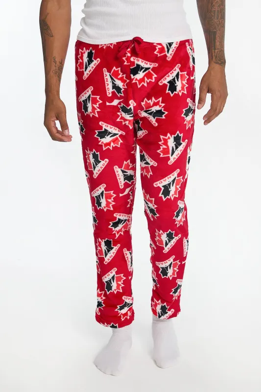 Mens Team Canada Hockey Logo Plush Pajama Pant sold by West49