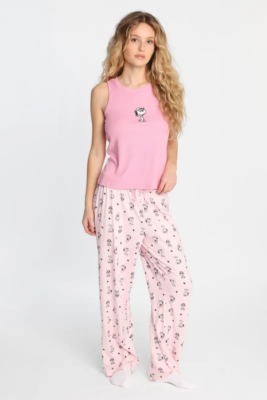 Peanuts Snoopy Pajama Tank Top And Pants 2-Piece Set sold by West49