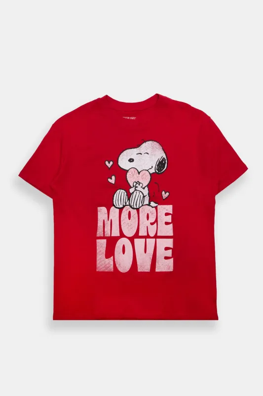 Peanuts Snoopy More Love Graphic Boyfriend Tee sold by West49