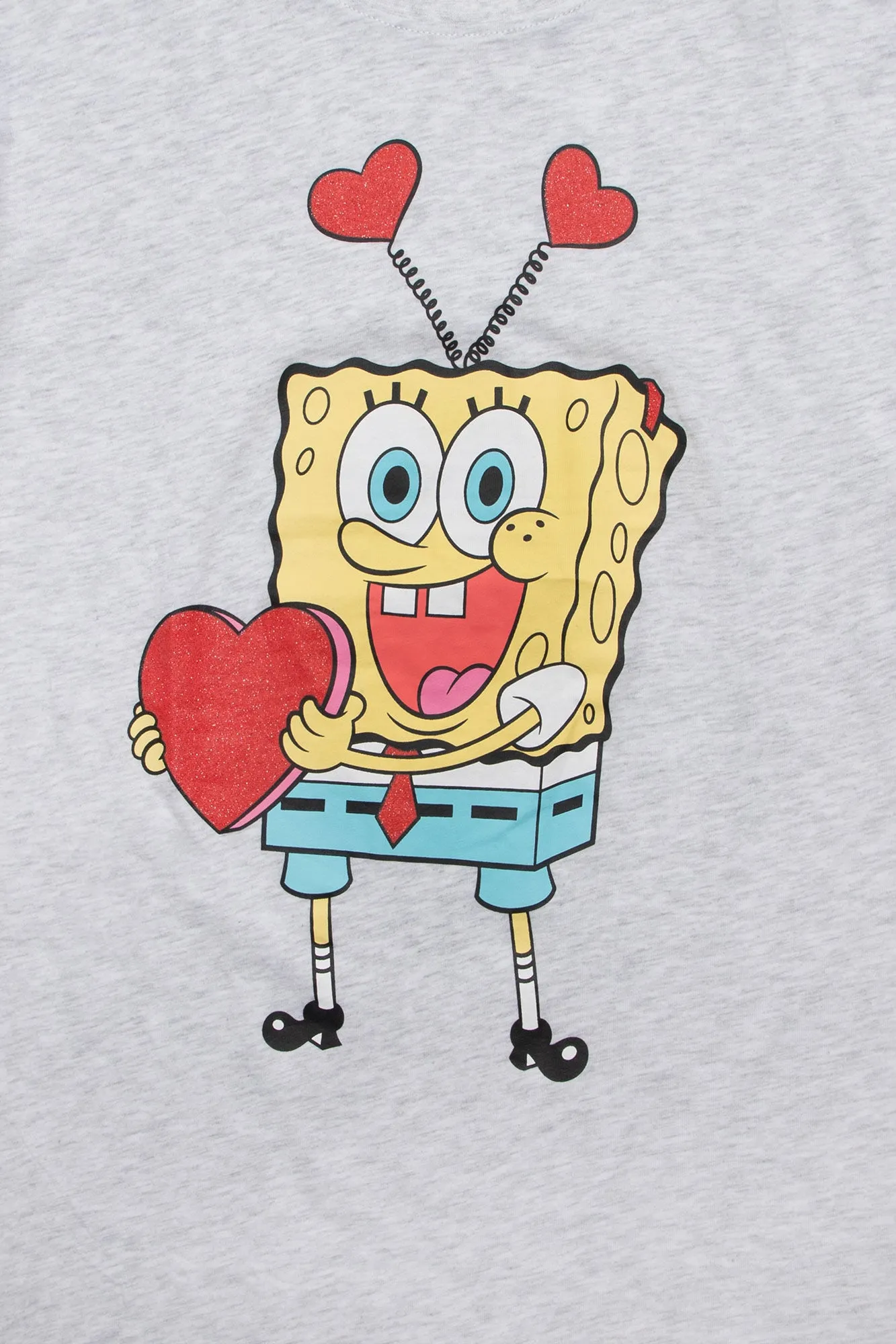 T-shirt coupe boyfriend imprimé Bob l'Éponge en coeur à paillettes sold by West49 product image thumbnail 2