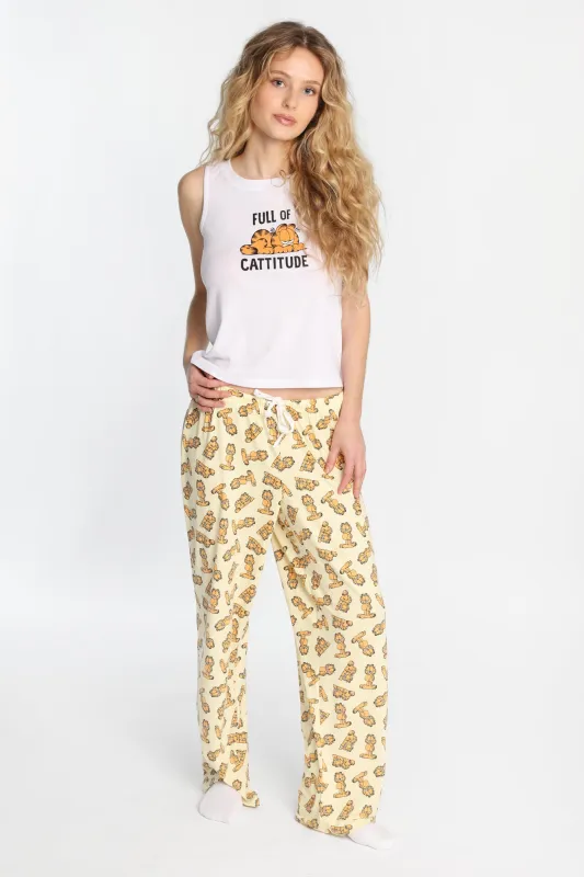 Garfield Ribbed Pajama Tank Top And Pants 2-Piece Set sold by West49