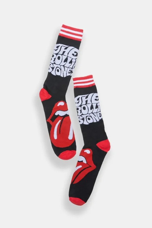 The Rolling Stones Printed Jacquard Crew Socks made by the Rolling Stones
