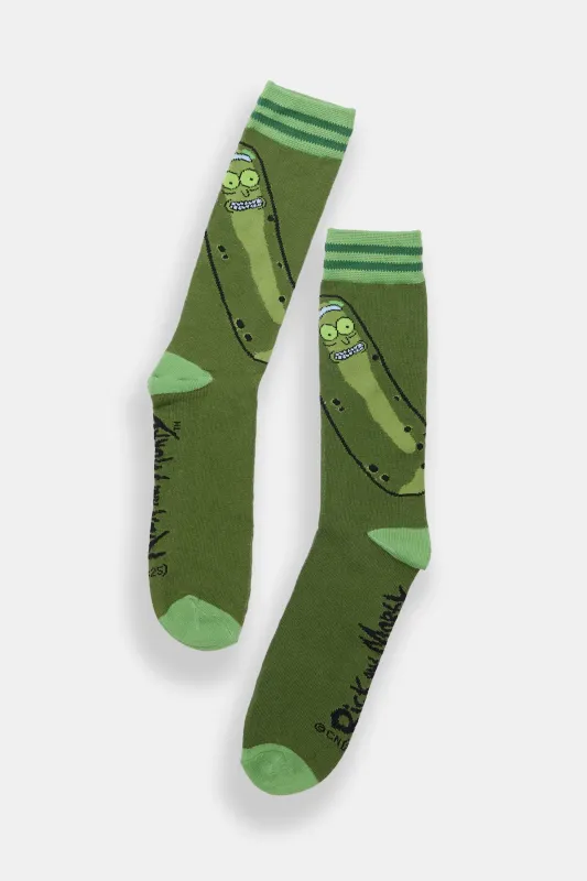 Chaussettes jacquard imprimées Rick et Morty cornichon sold by West49
