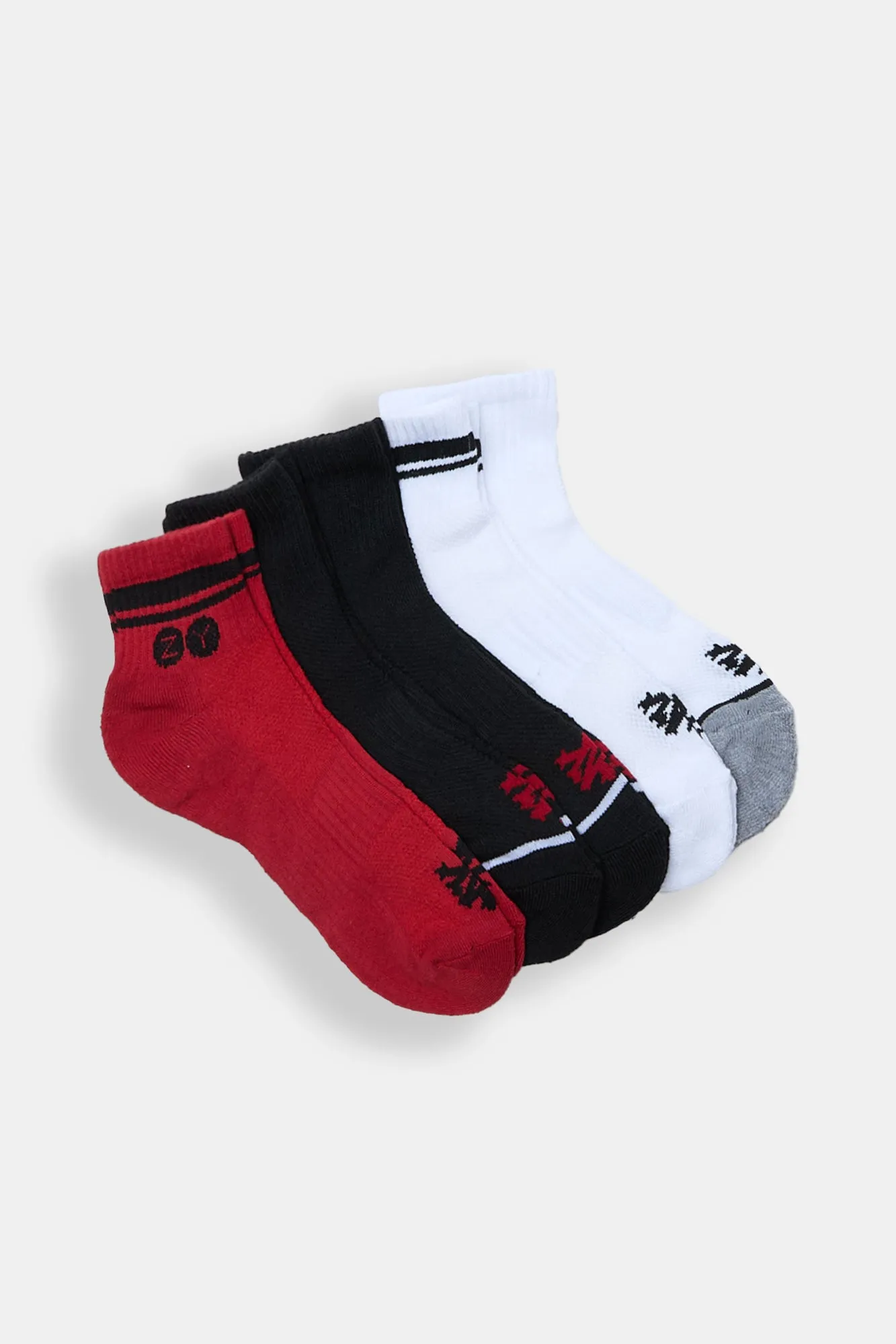 5 paires de chaussettes courtes rouge et noir Zoo York sold by West49