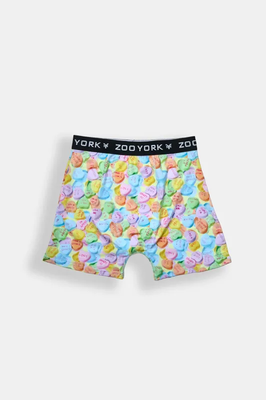 Caleçon boxeur imprimé bonbons en coeur pastel Zoo York made by Zoo York