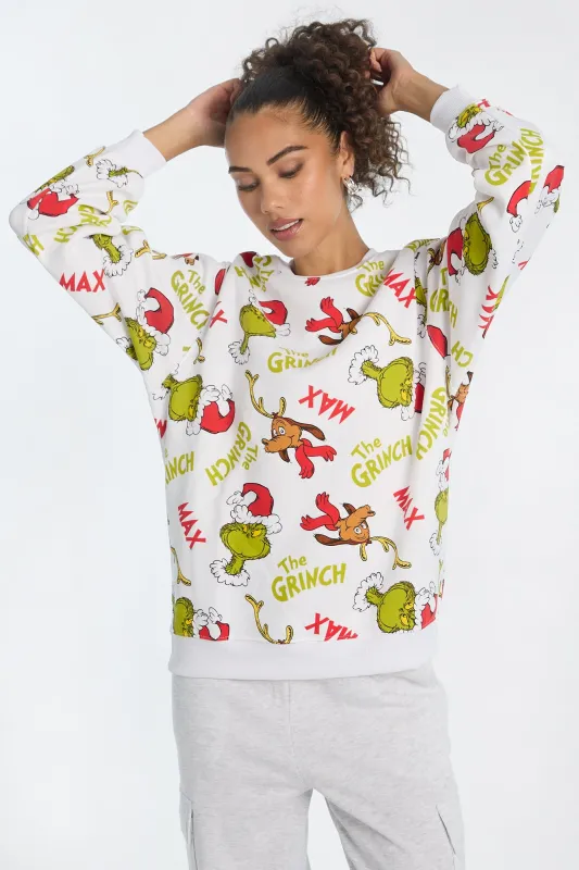 Sweatshirt à col ras du cou imprimé The Grinch et Max made by West49