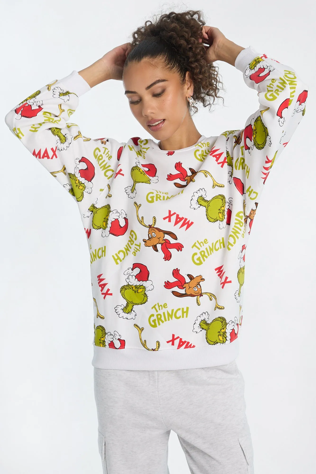 Sweatshirt à col ras du cou imprimé The Grinch et Max sold by West49